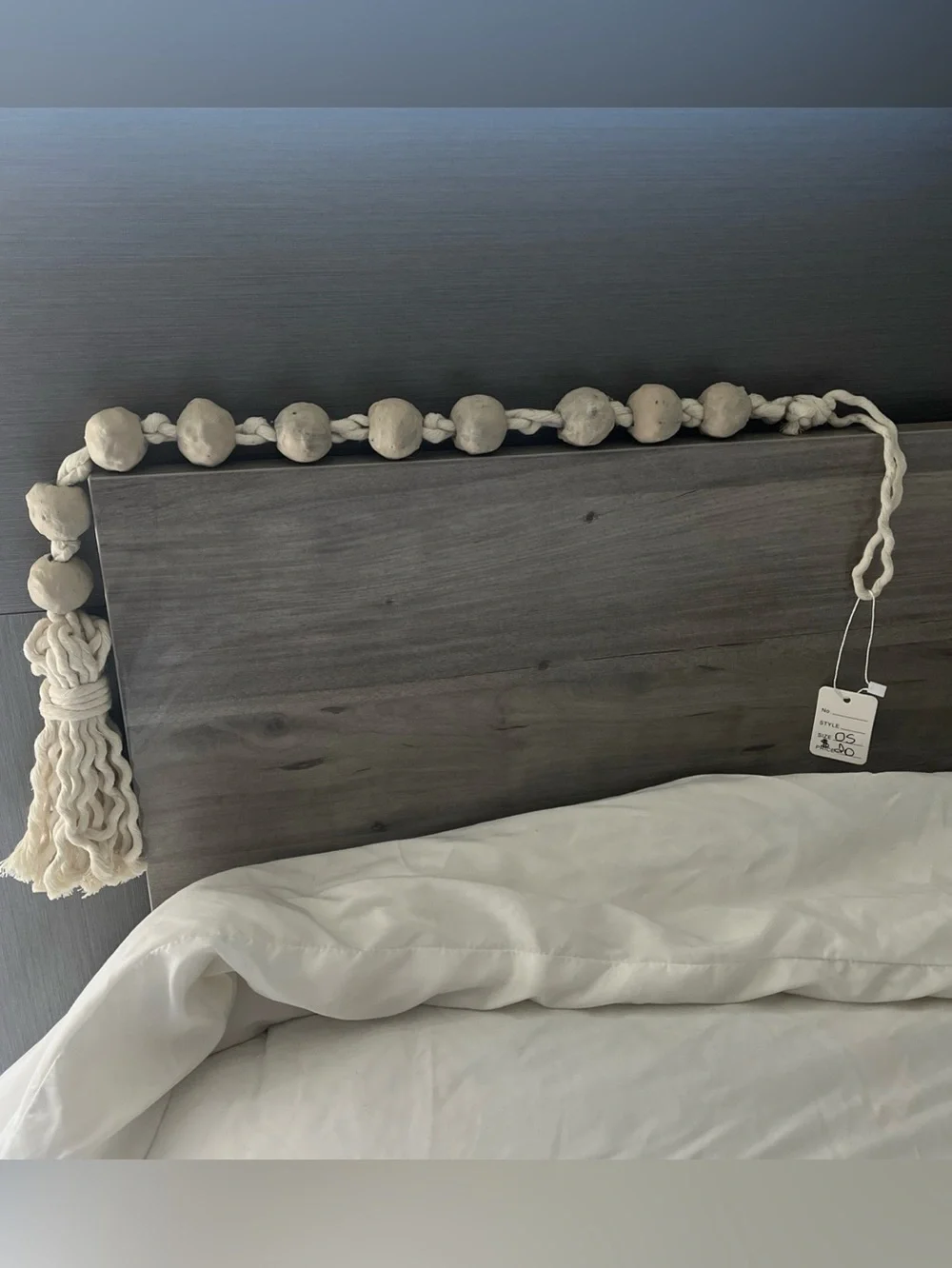 Neutral Cotton Bead Tassel Wall Hanging - Decorative Home Accent